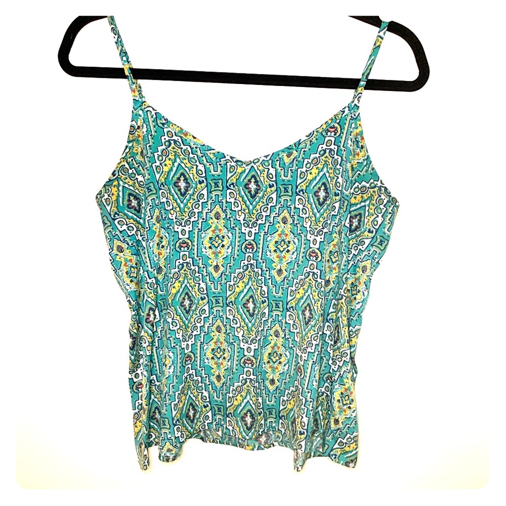 Hollister green Aztec geometric cami tank